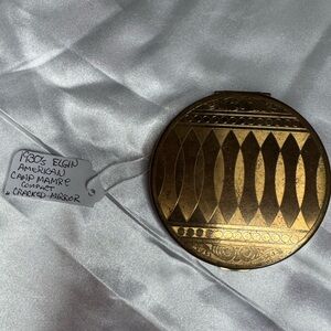 Vintage 1930s Elgin American Gold Compact Mirror